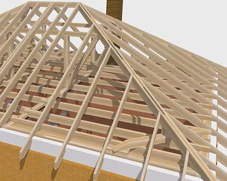 Dřevěná konstrukce střechy